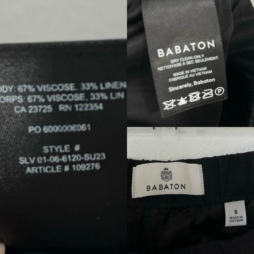 Aritzia Babaton Titan Linen‎ Cargo Pant black size 8